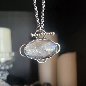 Crystal Qyartz Oval Dewdrop Necklace
